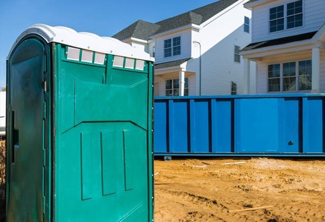 toilets on wheels, making life easier for workers at a busy work site